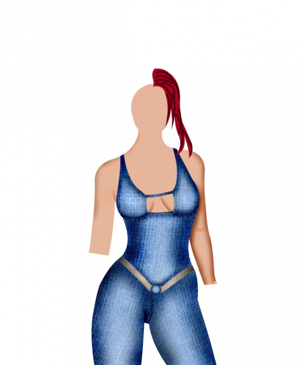 Creation of Princess of blue jeans: Step 14